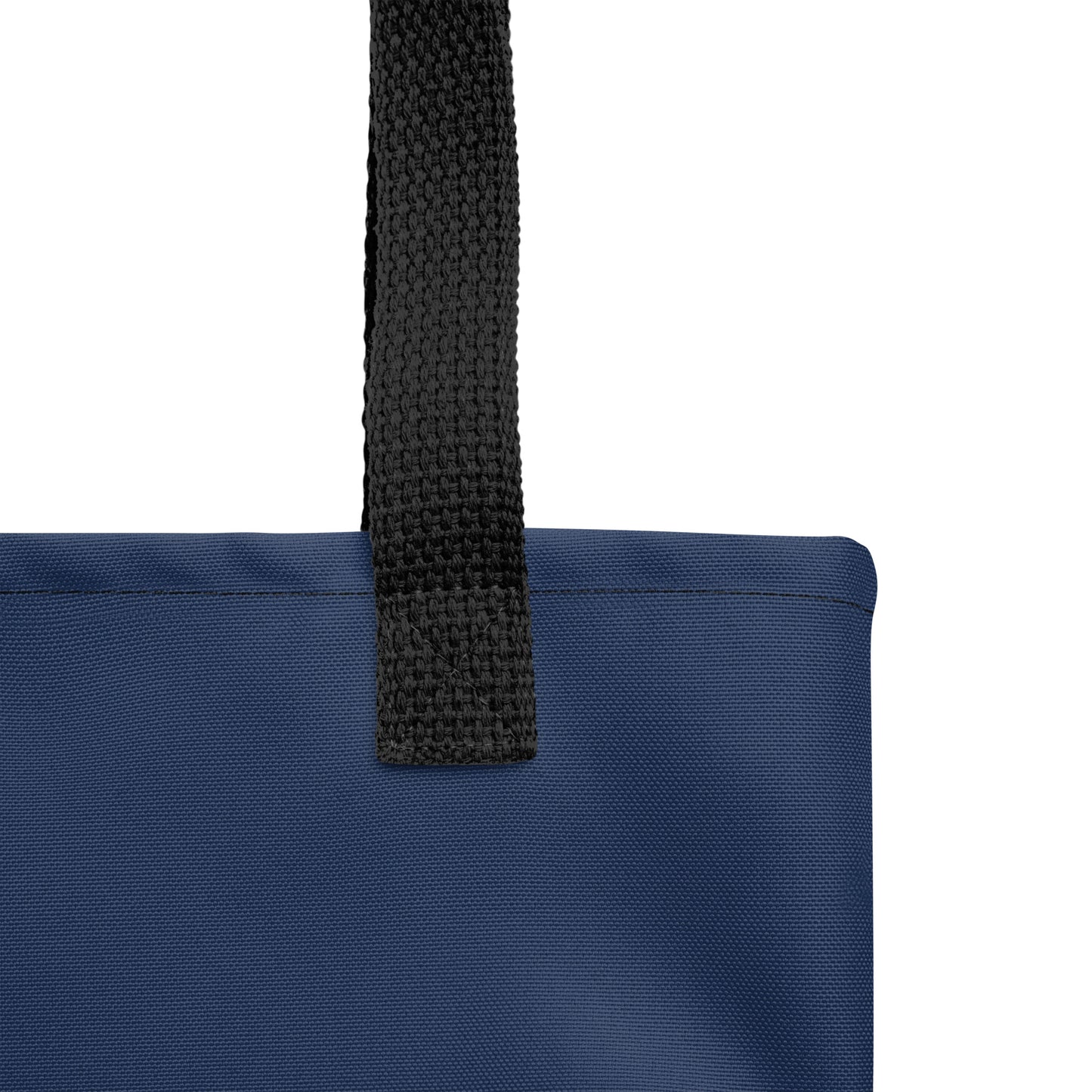Mental Health Matters Tote Bag Spinsterly Co awareness tote with black woven strap and navy polyester body