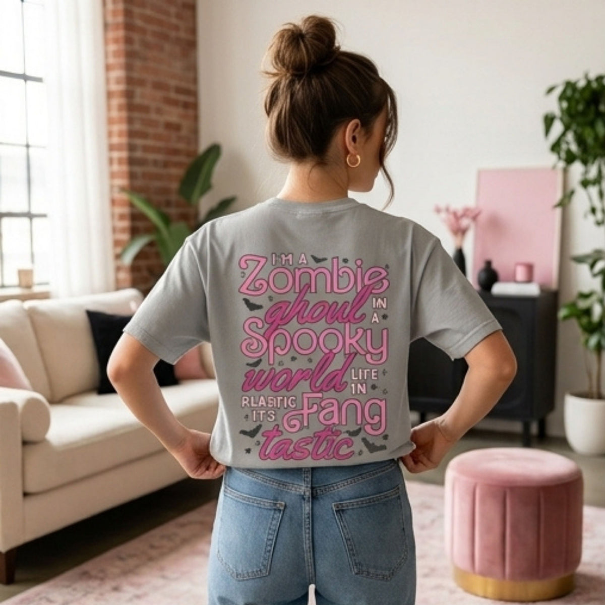 Zombie Ghoul Garment-Dyed Heavyweight T-Shirt | Halloween Spooky Season Tee | Spinsterly Co - Spinsterly Co