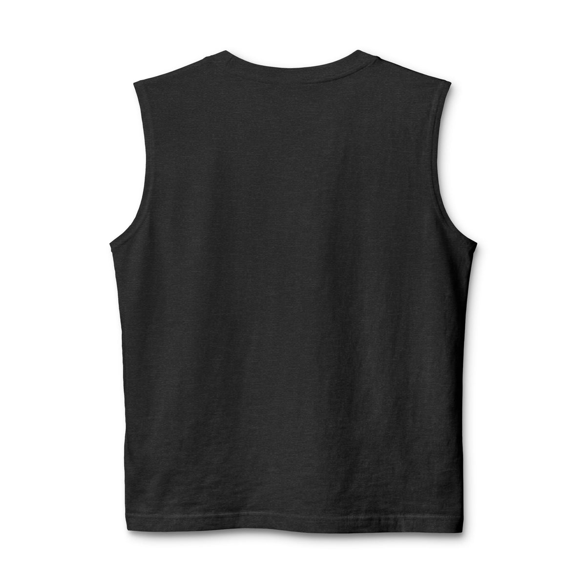 Black sleeveless shirt on a white background