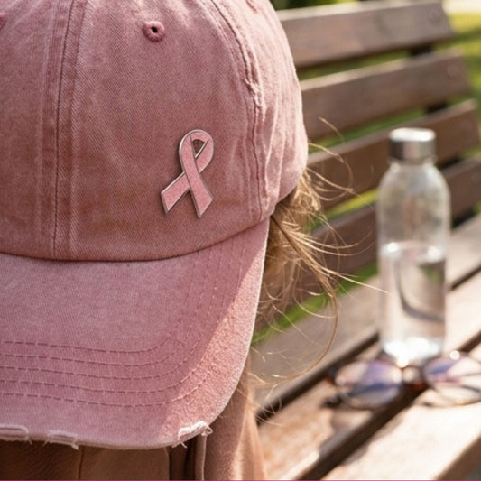 Pink Awareness Ribbon Pin | Hard Enamel Glitter Breast Cancer Pin - Spinsterly Co