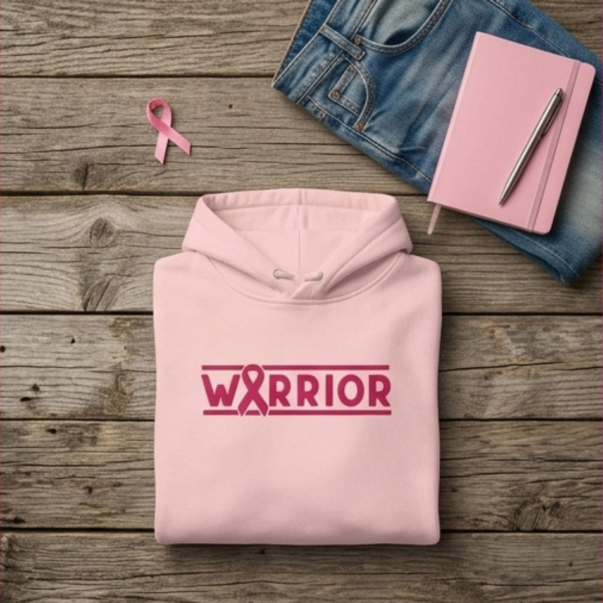Warrior Breast Cancer Awareness Hoodie | Pink Ribbon Pullover | Spinsterly Co - Spinsterly Co
