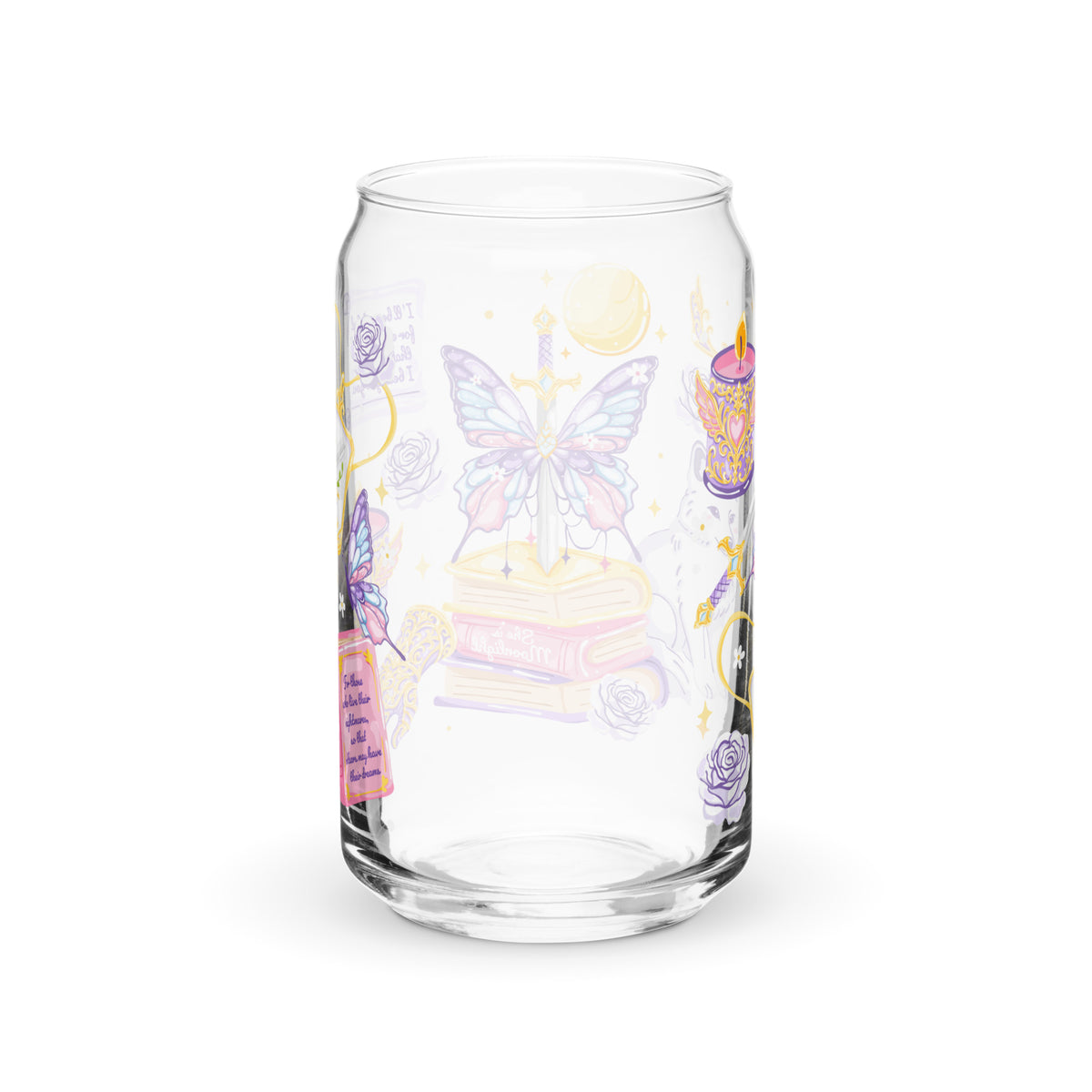 She's Moonlight — Romantasy Bookish Can Glass | 16oz Glass Cup - Spinsterly Co