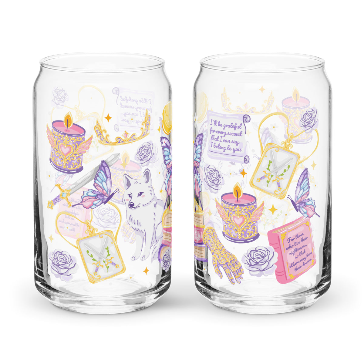 She's Moonlight — Romantasy Bookish Can Glass | 16oz Glass Cup - Spinsterly Co