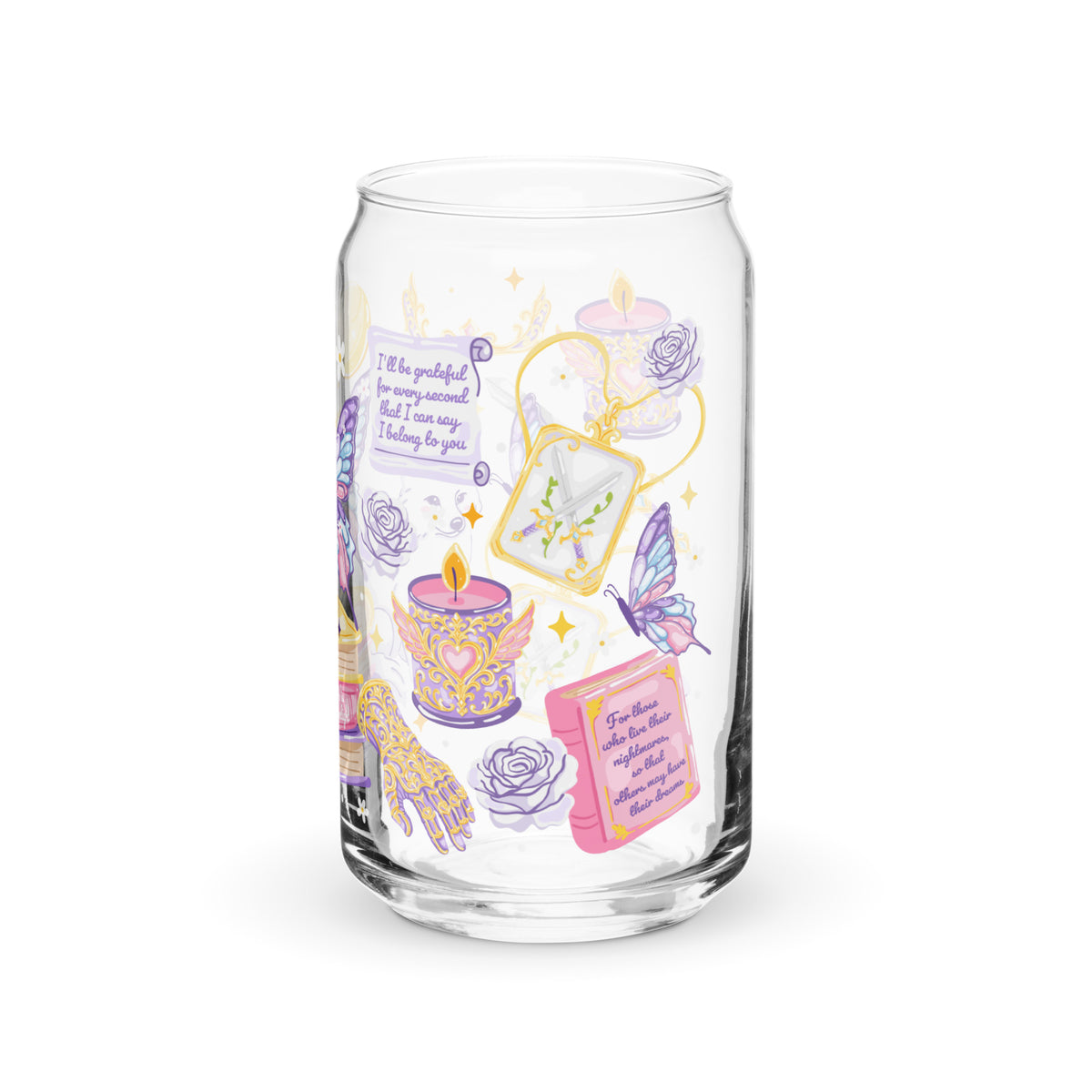 She's Moonlight — Romantasy Bookish Can Glass | 16oz Glass Cup - Spinsterly Co
