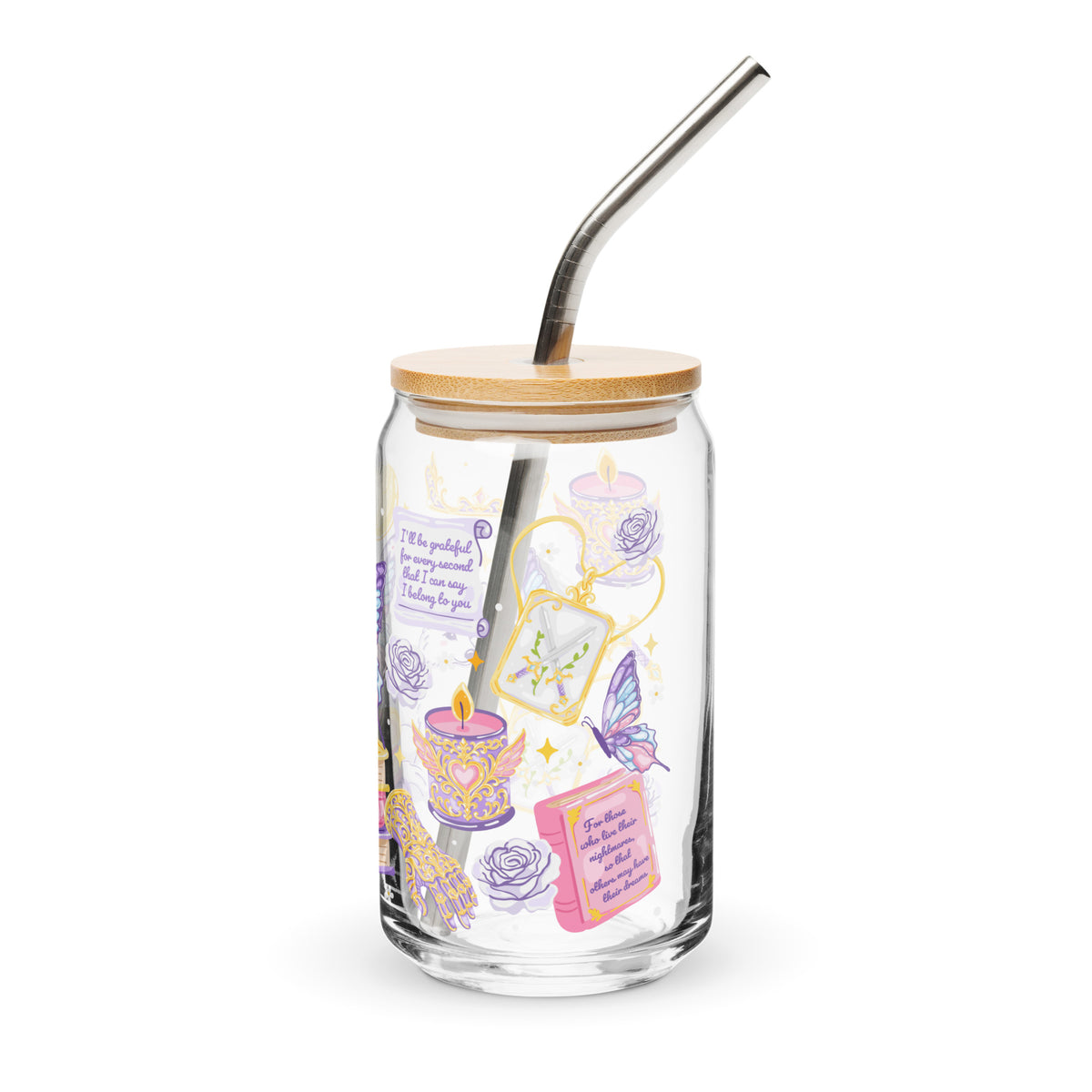She's Moonlight — Romantasy Bookish Can Glass | 16oz Glass Cup - Spinsterly Co