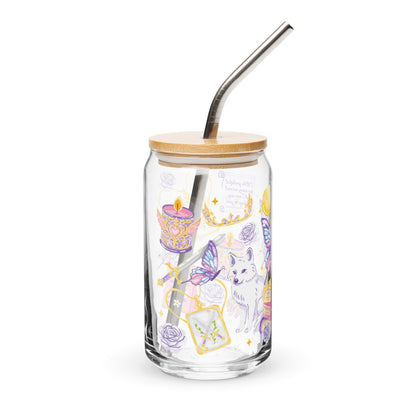 She's Moonlight — Romantasy Bookish Can Glass | 16oz Glass Cup - Spinsterly Co