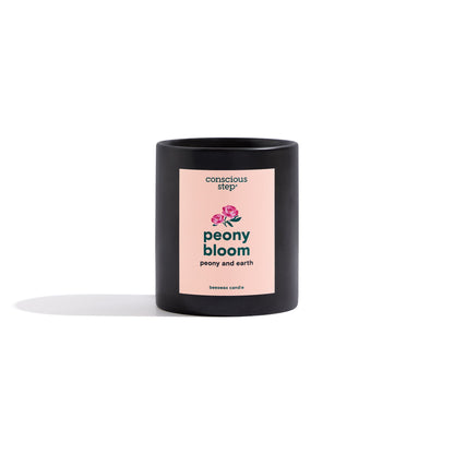 Peony Bloom — Beeswax Candle | Peony & Earth Scent | 12oz | Supports Pollinators - Spinsterly Co