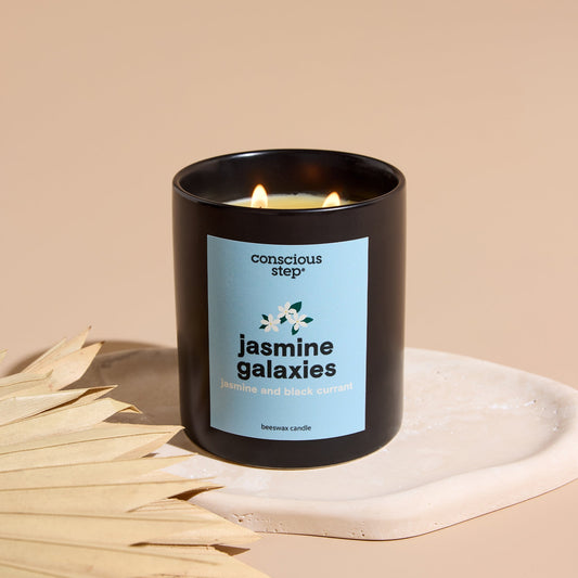 Jasmine Galaxies — Beeswax Candle | Jasmine & Black Currant | 12oz | Supports Space for Girls - Spinsterly Co