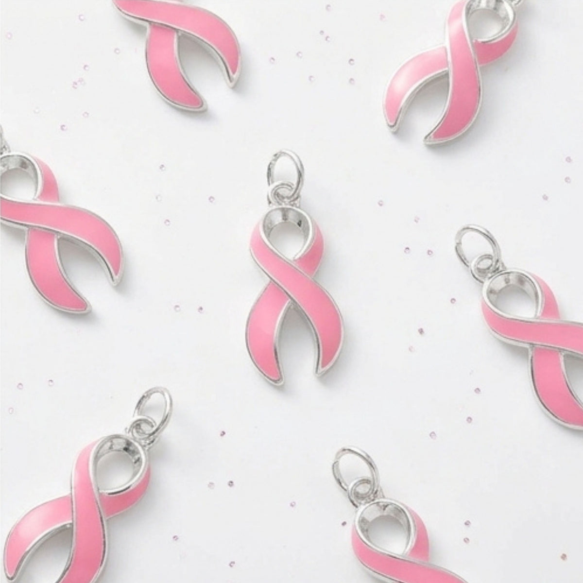 Pink Ribbon Charm | Sterling Silver Plated Breast Cancer Awareness Jewelry - Spinsterly Co
