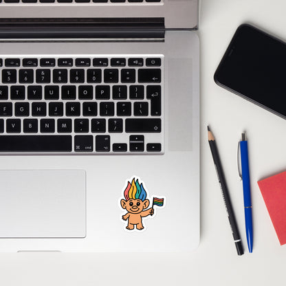 90s Pride Troll Doll Sticker | Die-Cut Vinyl Sticker