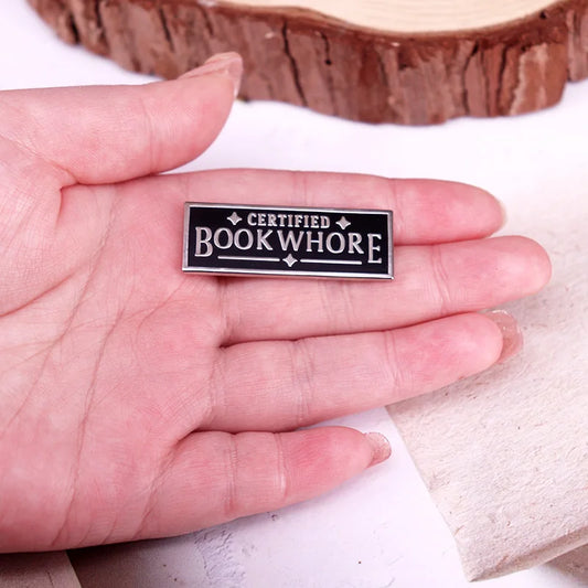 Bookwhore Enamel Pin | Funny Bookish Lapel Pin for Book Lovers