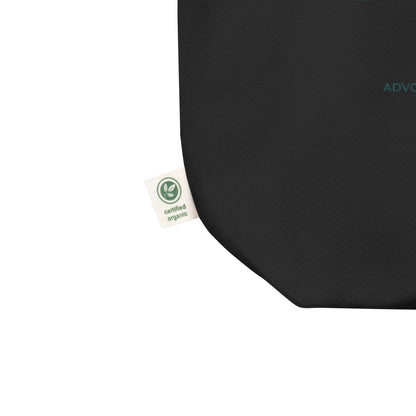 Black product with a green certification label on a white background