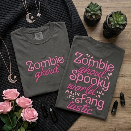 Zombie Ghoul Garment-Dyed Heavyweight T-Shirt | Halloween Spooky Season Tee | Spinsterly Co - Spinsterly Co