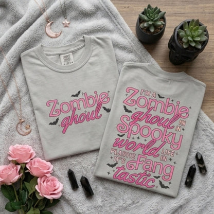 Zombie Ghoul Garment-Dyed Heavyweight T-Shirt | Halloween Spooky Season Tee | Spinsterly Co - Spinsterly Co