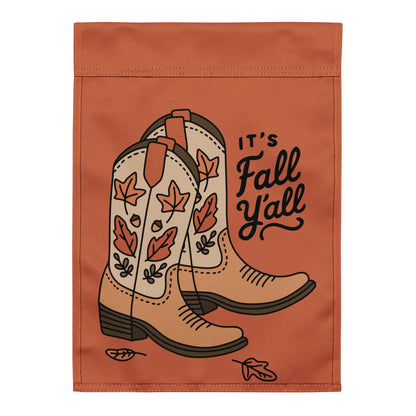 It's Fall Y'all — Cowboy Boots Autumn Garden Flag | Double-Sided Fall Outdoor Decor - Spinsterly Co