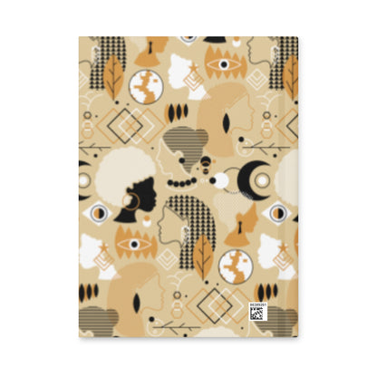 Afrocentric Hardcover Journal Black Girl Creativity Self-Expression by Spinsterly Co, matte black lined notebook cover