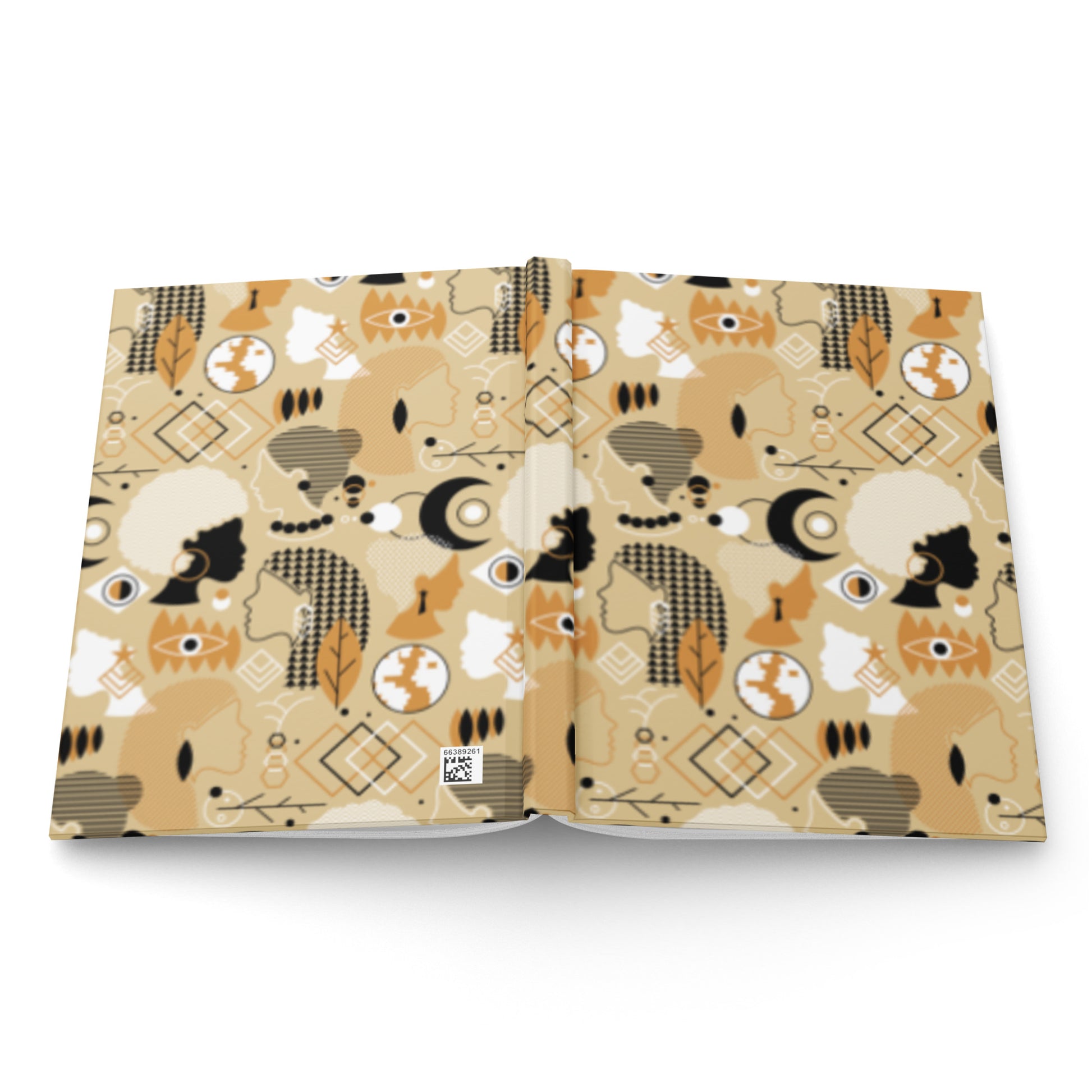 Afrocentric Hardcover Journal Black Girl Creativity Self-Expression by Spinsterly Co in tan matte cover