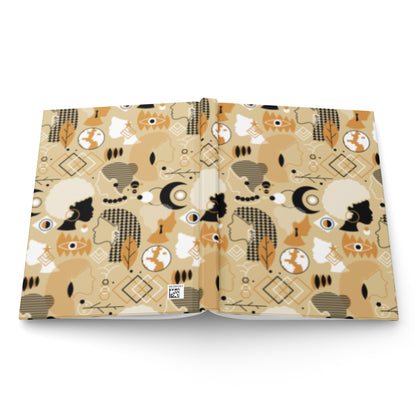 Afrocentric Hardcover Journal Black Girl Creativity Self-Expression by Spinsterly Co in tan matte cover