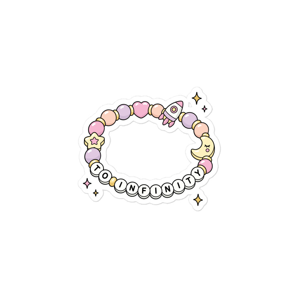 Friendship Bracelet Bubble-Free Vinyl Sticker To Infiniti Design by Spinsterly Co, bubble-free vinyl sticker