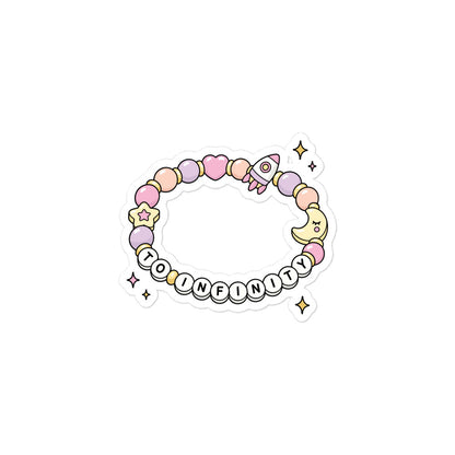 Friendship Bracelet Bubble-Free Vinyl Sticker To Infiniti Design by Spinsterly Co, bubble-free vinyl sticker