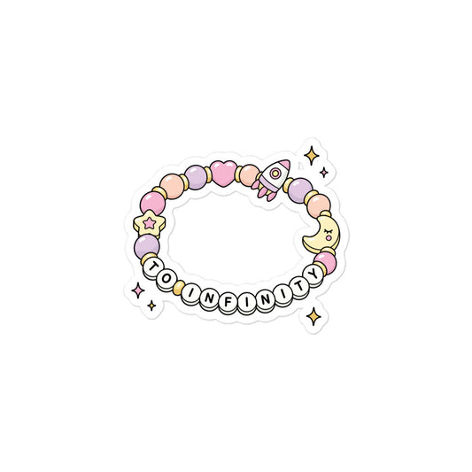 Friendship Bracelet Bubble-Free Vinyl Sticker To Infiniti Design by Spinsterly Co, bubble-free vinyl sticker