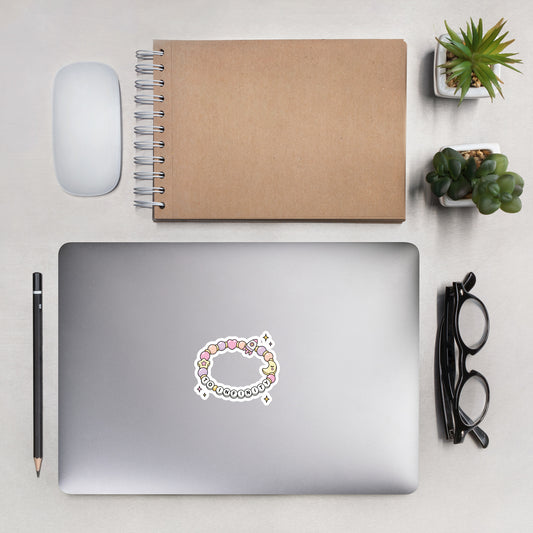 Friendship Bracelet Bubble-Free Vinyl Sticker To Infiniti Design by Spinsterly Co, bubble-free vinyl finish