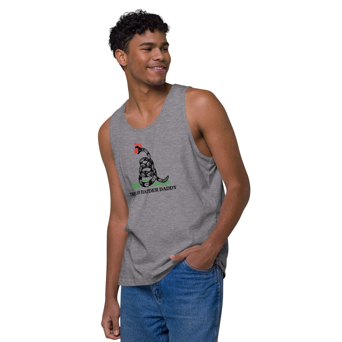 Tread Harder Daddy | Gadsden Snake Premium Men's Tank Top - Spinsterly Co