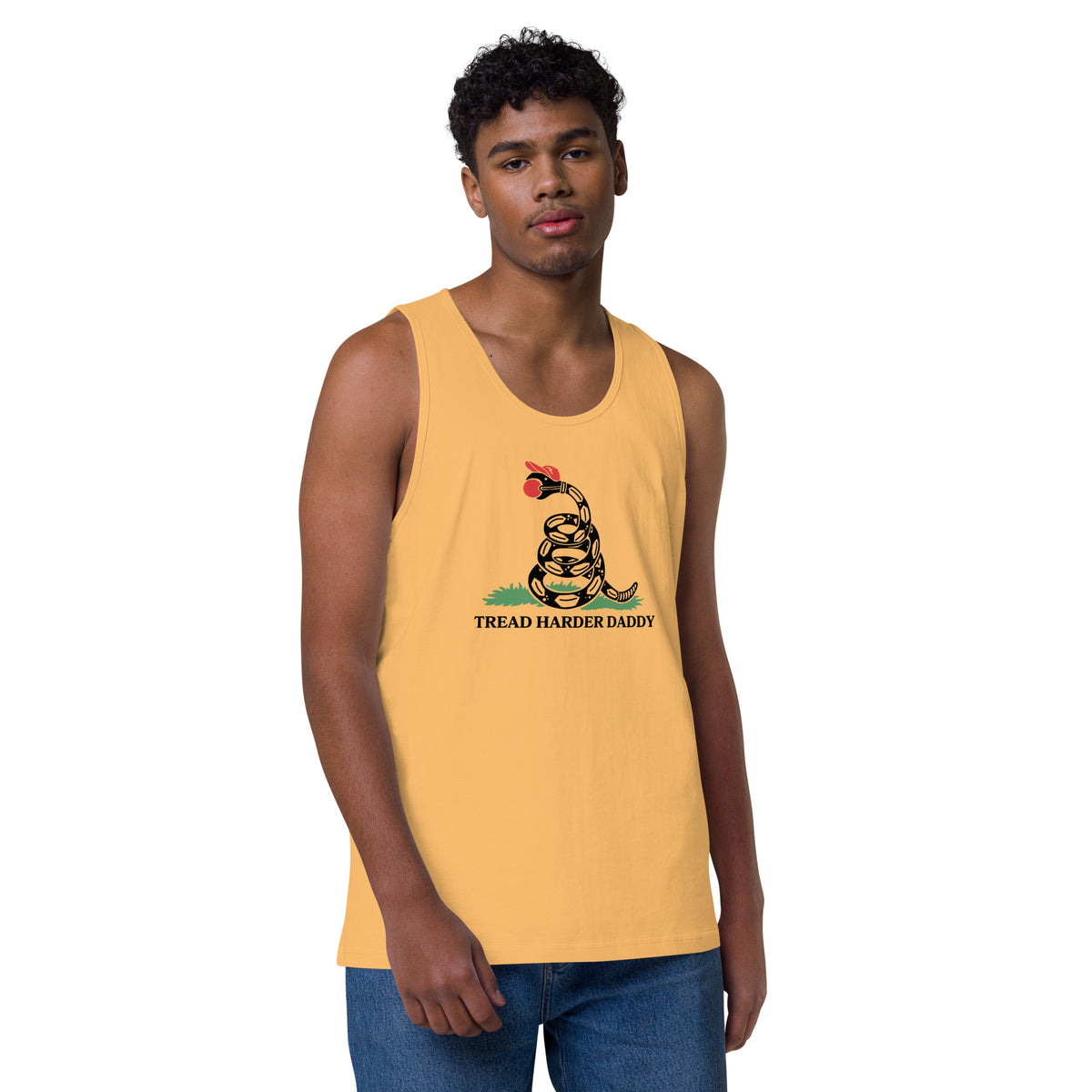 Tread Harder Daddy | Gadsden Snake Premium Men's Tank Top - Spinsterly Co