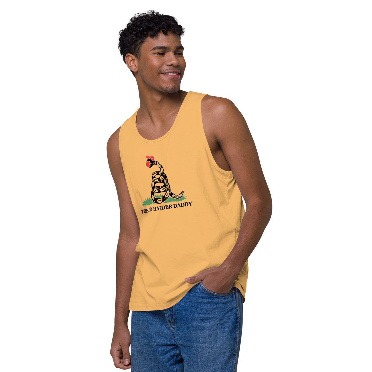 Tread Harder Daddy | Gadsden Snake Premium Men's Tank Top - Spinsterly Co