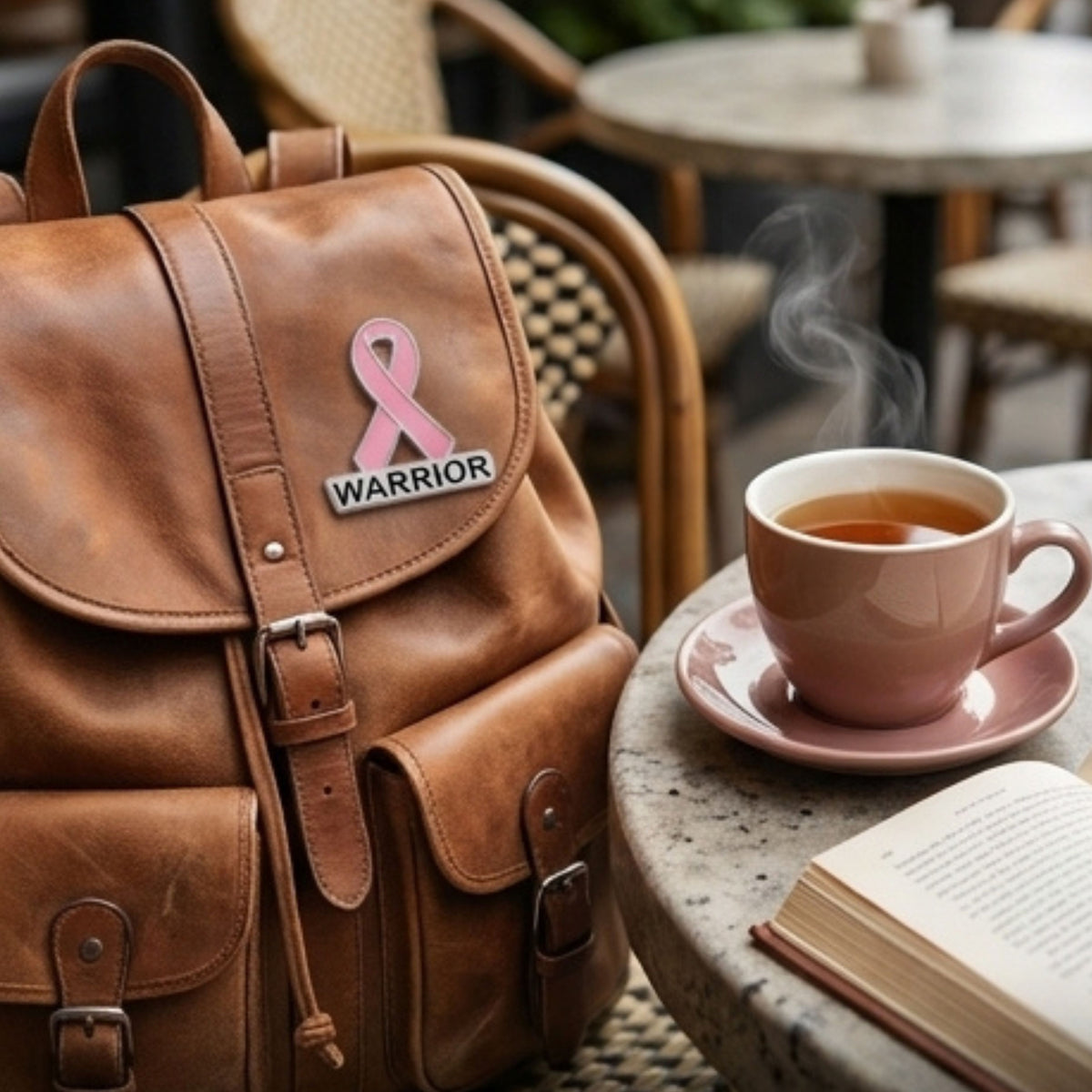 Pink Ribbon Warrior Pin | Hard Enamel Breast Cancer Awareness Lapel Pin - Spinsterly Co