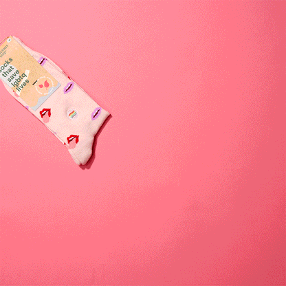 Socks that Save LGBTQ Lives — Lips Print Crew Socks | LGBTQ+ Pride | Organic Cotton - Spinsterly Co