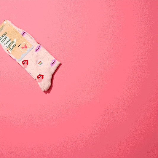 Socks that Save LGBTQ Lives — Lips Print Crew Socks | LGBTQ+ Pride | Organic Cotton - Spinsterly Co