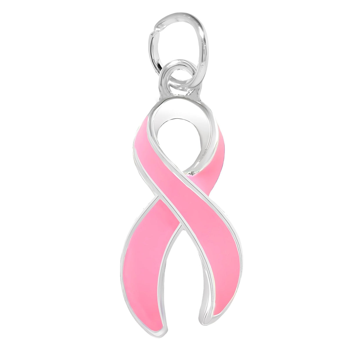Pink Ribbon Charm | Sterling Silver Plated Breast Cancer Awareness Jewelry - Spinsterly Co