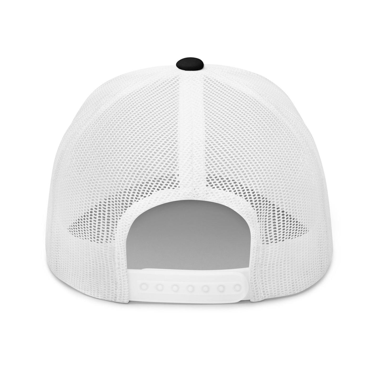 Ask Me About My Gay Agenda Trucker Hat by Spinsterly Co in white with embroidered front text graphic