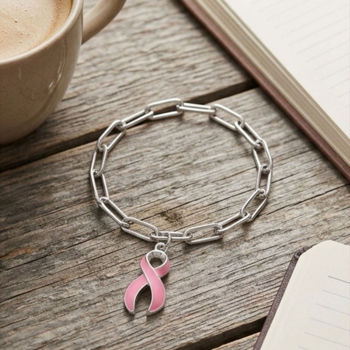Pink Ribbon Charm | Sterling Silver Plated Breast Cancer Awareness Jewelry - Spinsterly Co