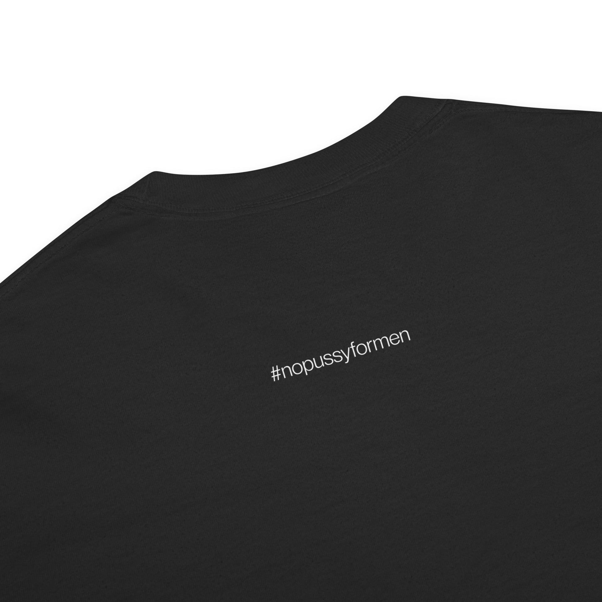 Let the Patriarchy Fuck Itself Feminist Garment-Dyed Heavyweight T-Shirt by Spinsterly Co in black cotton with bold print