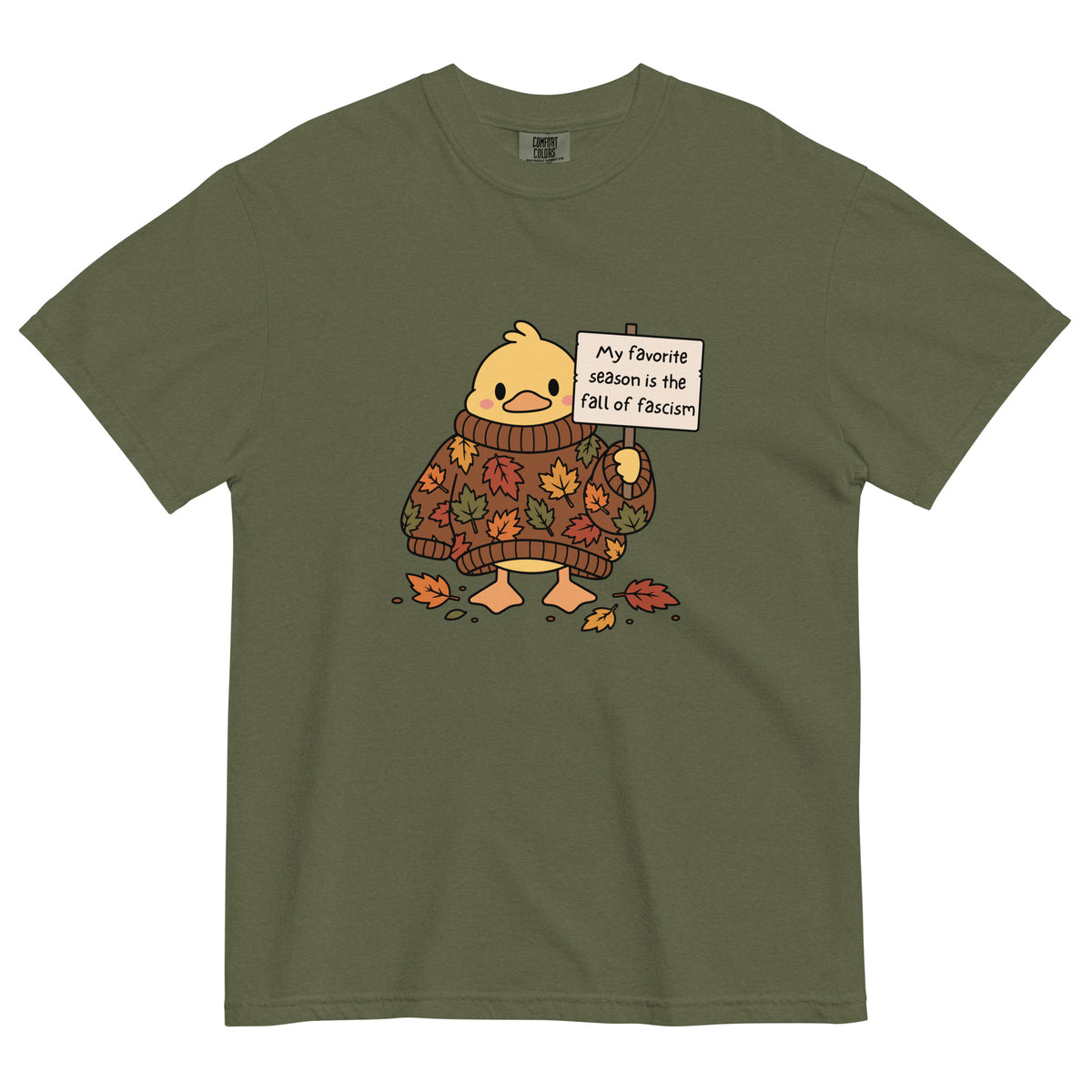 Fall of Fascism Duck T-Shirt | Funny Activist Graphic Tee