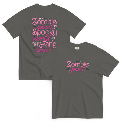 Zombie Ghoul Garment-Dyed Heavyweight T-Shirt | Halloween Spooky Season Tee | Spinsterly Co - Spinsterly Co