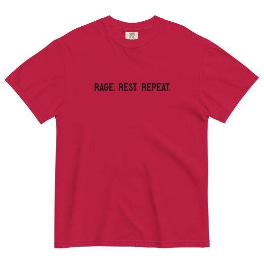Rage. Rest. Repeat. — Feminist Slogan Garment-Dyed Heavyweight T-Shirt - Spinsterly Co