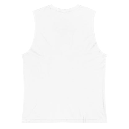 Pride Lips Rainbow Muscle Tank LGBTQ Sleeveless Graphic Tee by Spinsterly Co in white with relaxed fit
