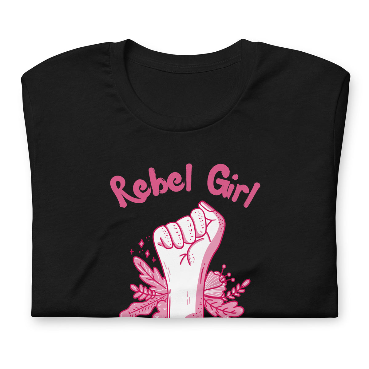 Rebel Girl Social Club T-Shirt | Feminist Raised Fist Pink Graphic Tee - Spinsterly Co