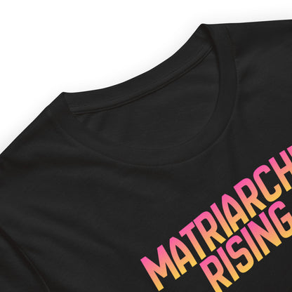 Matriarchy Rising T-Shirt Spinsterly Co unisex graphic tee in black with side-seamed construction and pink text