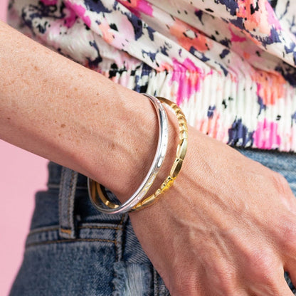 "Daughter" Morse Code Cuff Bracelet | 14K Gold Plated | Adjustable Patterned Cuff - Spinsterly Co