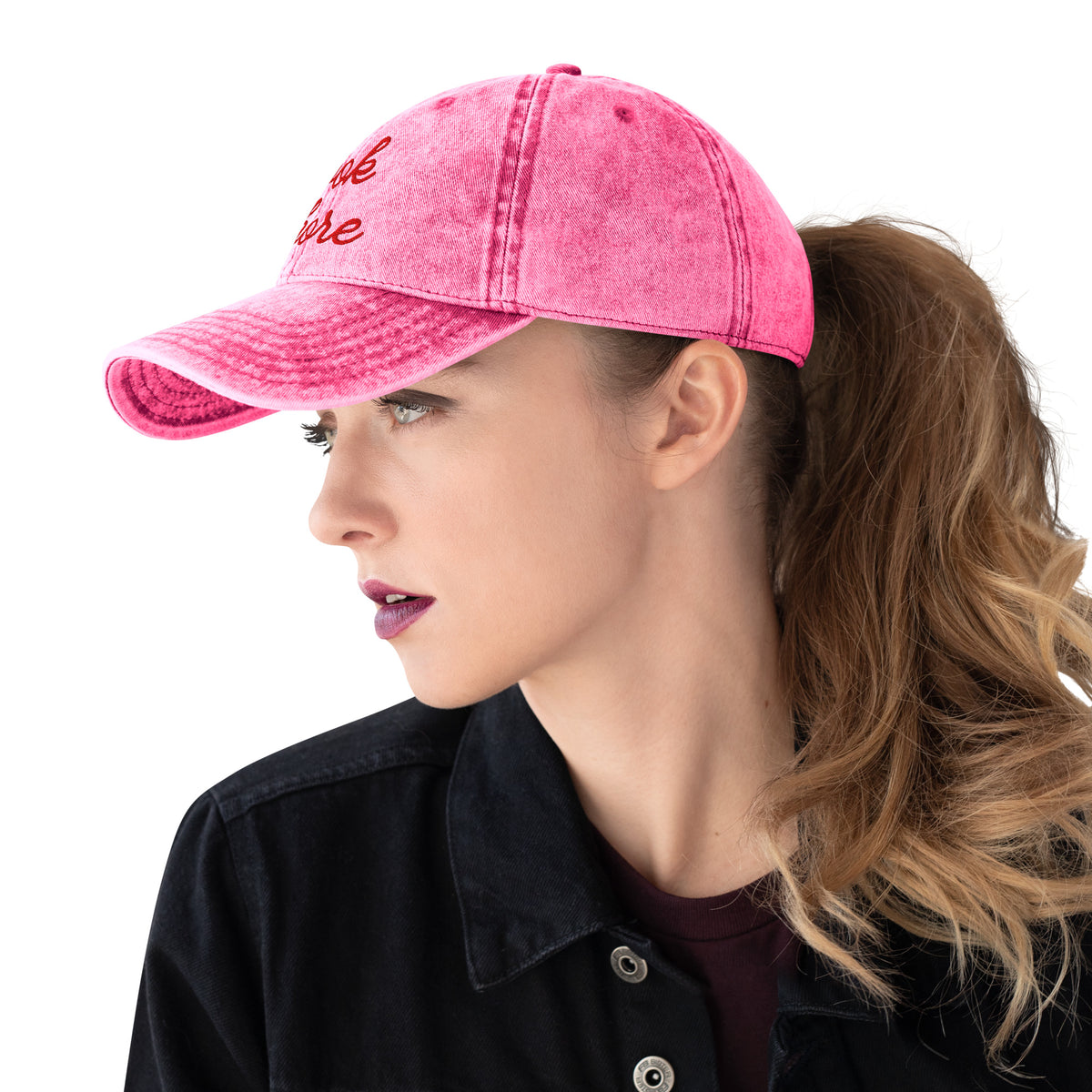 Book Whore — Vintage Washed Pink Dad Cap | BookTok Embroidered Baseball Hat - Spinsterly Co