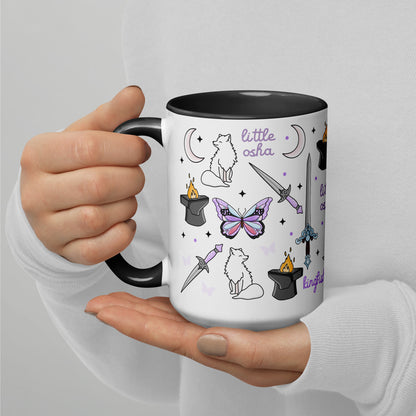 Little Osha Fantasy Scatter Pattern Accent Coffee Mug Spinsterly Co, white ceramic with glossy finish