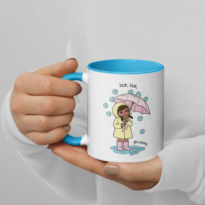 Ice Ice Go Away Mug Anti-ICE Immigration Justice Mug by Spinsterly Co blue glossy ceramic mug with two-sided print