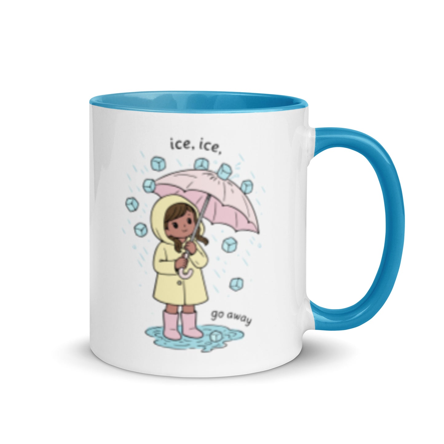 Ice Ice Go Away Mug anti-ICE immigration justice mug by Spinsterly Co blue glossy ceramic with two-sided print