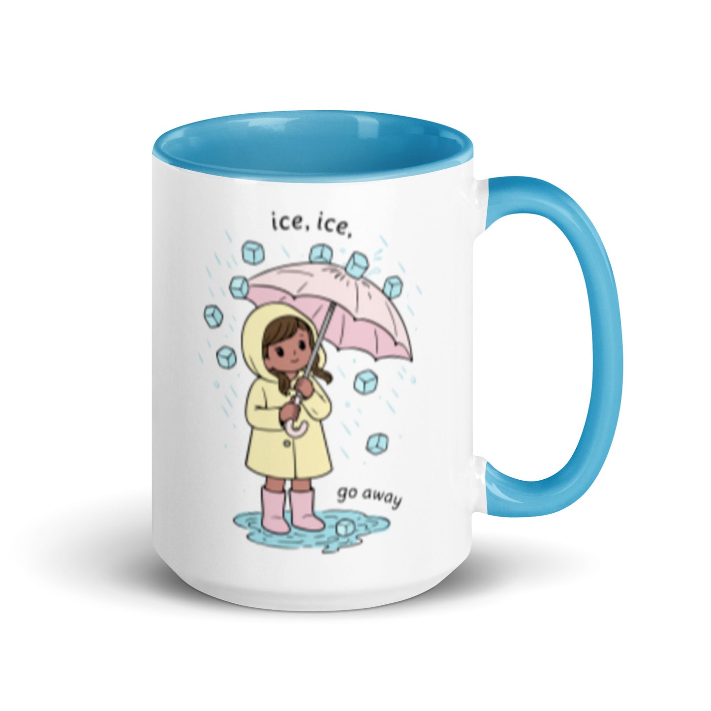 Ice Ice Go Away Mug Anti-ICE Immigration Justice Mug Spinsterly Co accent coffee mug blue glossy ceramic finish