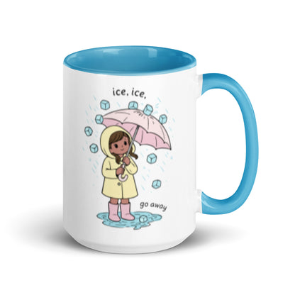 Ice Ice Go Away Mug Anti-ICE Immigration Justice Mug Spinsterly Co accent coffee mug blue glossy ceramic finish