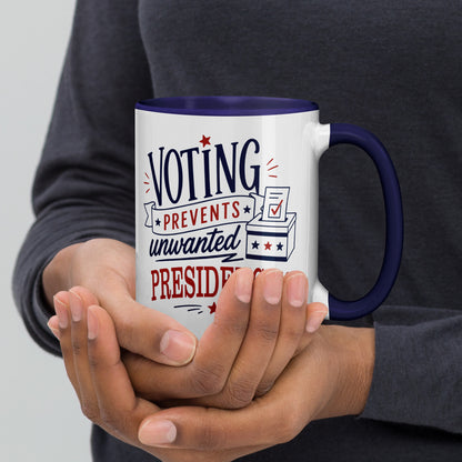 Voting Prevents Unwanted Presidencies Mug | Political Humor Coffee Mug - Spinsterly Co